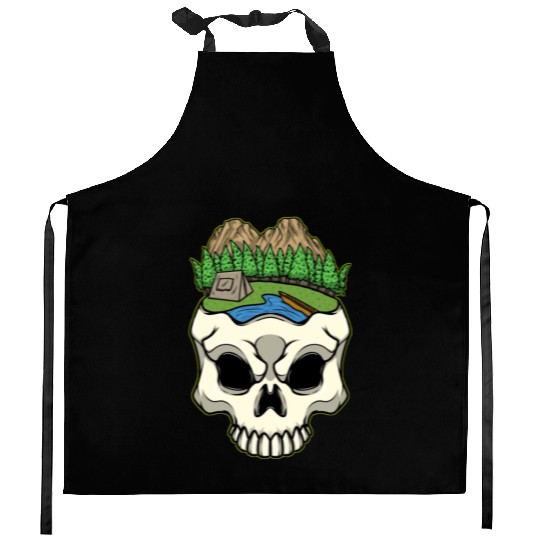 Skeleton Head Camp Campsite Camper Camping Kitchen Aprons