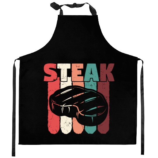 Steak Vintage Distressed Colors Kitchen Aprons
