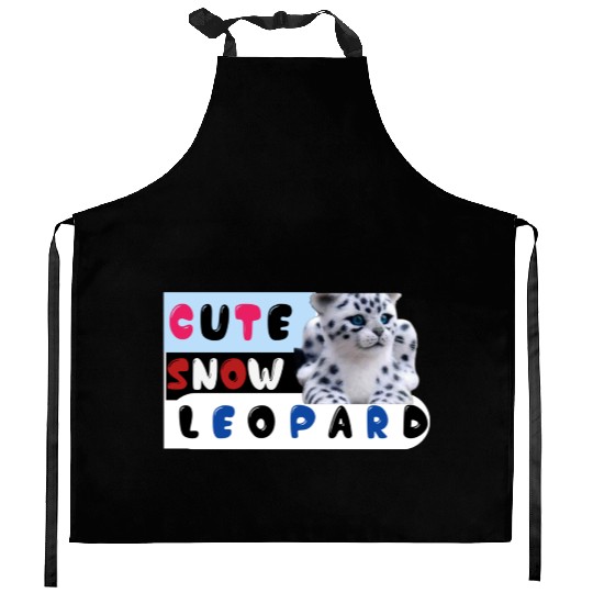 Cute Snow leopard |big cats Kitchen Aprons