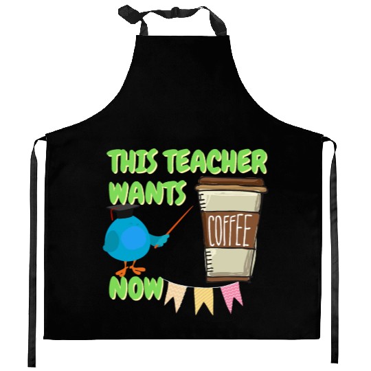 Funny Teacher Kitchen Aprons Gifts for Coffee Teachers