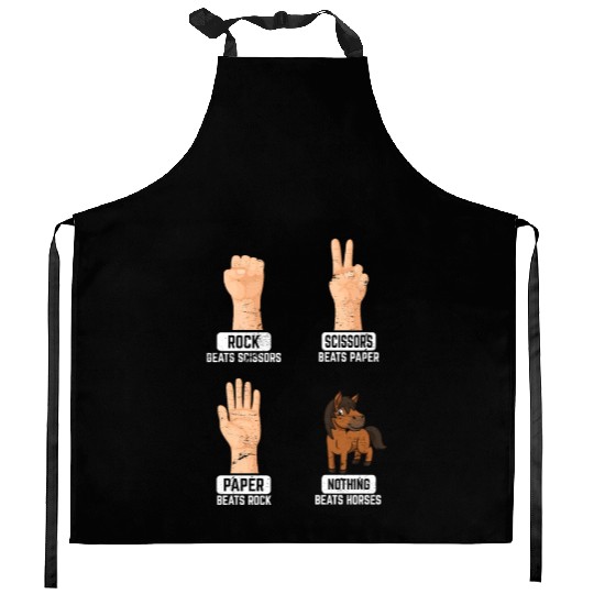 Rock Paper Scissors Nothing Beats Horses Horse Rid Kitchen Aprons