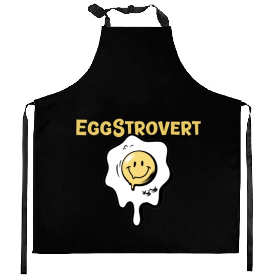 Eggstrovert Happy Extrovert Fried Egg Kitchen Aprons
