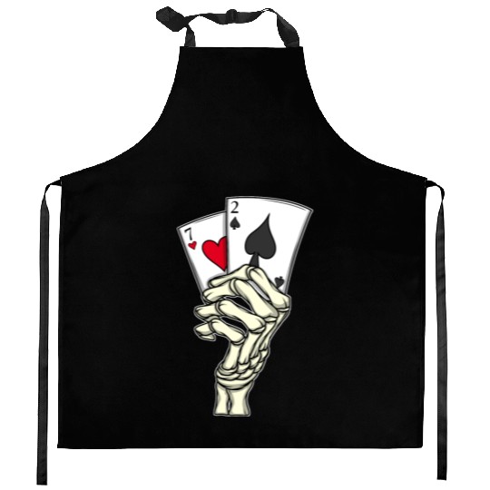 Poker Player Poker Cards 7 2 Skeleton Hand Poker Kitchen Aprons
