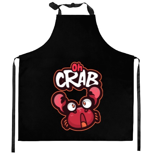 Oh Crab! Surprised Cool Crab Kitchen Aprons