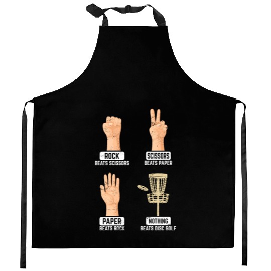 Rock Paper Scissors Nothing Beats Disc Golf Frisbe Kitchen Aprons
