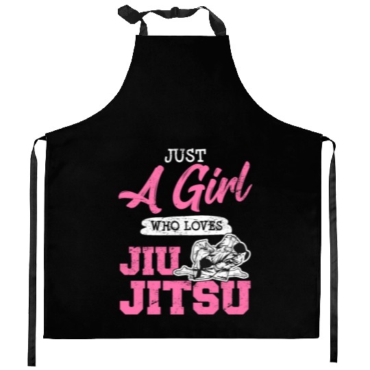 Just A Girl Who Loves Jiu Jitsu BJJ Brazilian JiuJ Kitchen Aprons