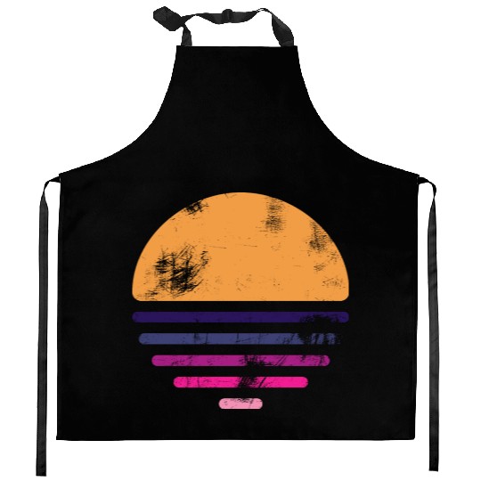 Retro Vintage Sunset Car Style Sun Sunshine Kitchen Aprons