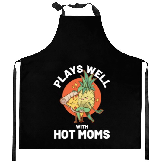 I Pineapple Hot Moms Funny Pineapple Gift Kitchen Aprons