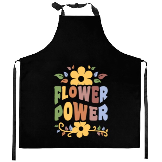 Flower Power 1960's Hippie Floral Funny Saying Kitchen Aprons
