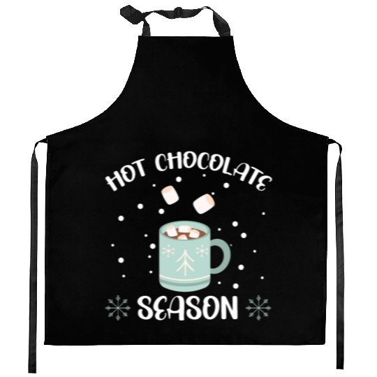 Hot Chocolate Season Snow Winter Season Drink Kitchen Aprons