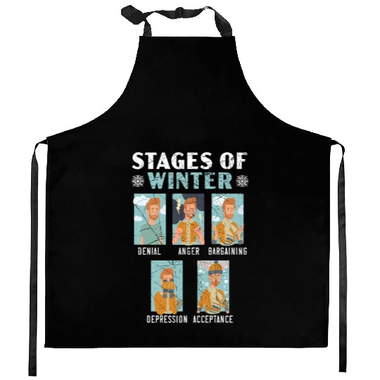 Stages Of Winter Snow Snowy Climate Winter Season Kitchen Aprons