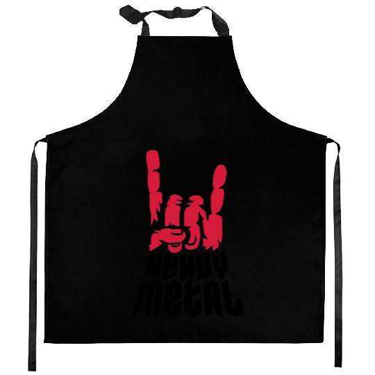 Cool logo heavy metal Kitchen Aprons