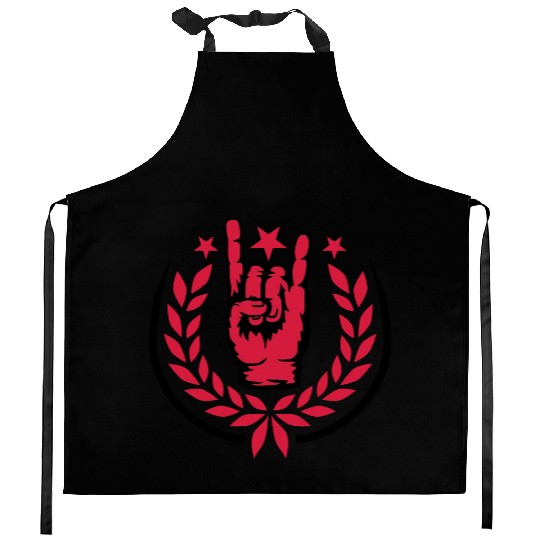 Laurel wreath heavy metal Kitchen Aprons