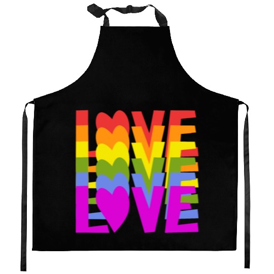 Lgbtq Gay Pride Month Rainbow Love Is Love Kitchen Aprons