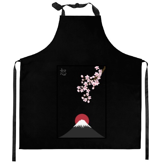 Japanese Mount Fuji Kitchen Aprons Premium