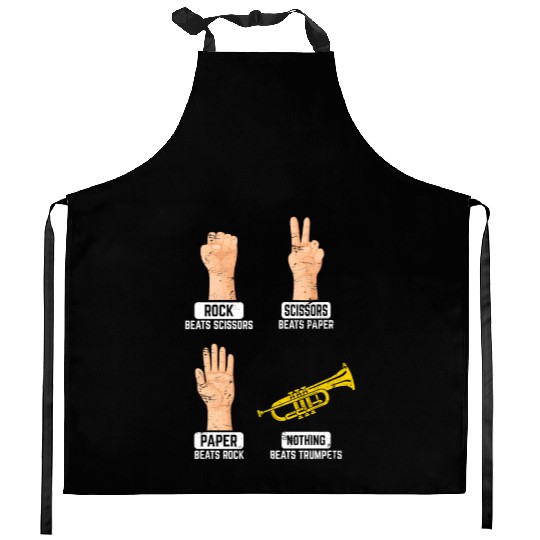 Rock Paper Scissors Nothing Beats Trumpets Trumpet Kitchen Aprons