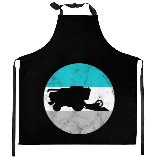 Farming Combine Harvester Kitchen Aprons