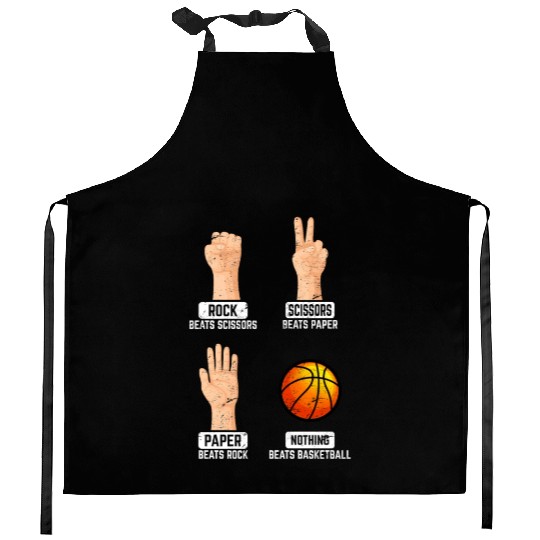 Rock Paper Scissors Nothing Beats Basketball Playe Kitchen Aprons
