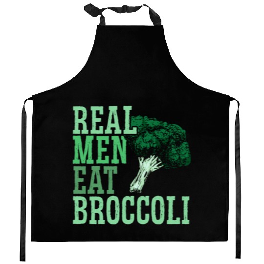 Real Men Eat Broccoli Broccoholic Vegetable Vegan Kitchen Aprons