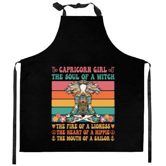 Capricorn Girl Astrology Sign Kitchen Aprons