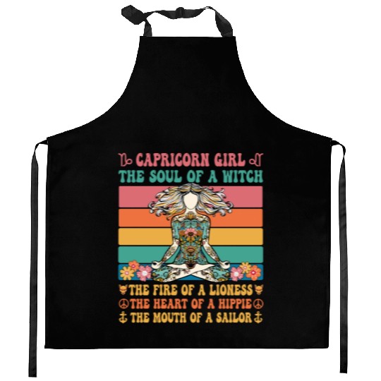 Capricorn Girl Astrology Sign Kitchen Aprons