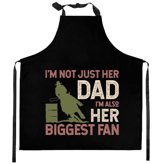 Barrel Racer Racing Horse Riding Dad Fathers day Kitchen Aprons