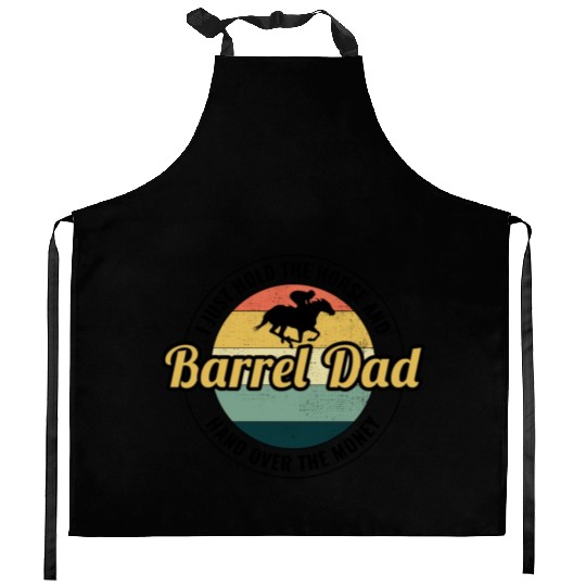 Barrel Racer Racing Horse Riding Dad Fathers day Kitchen Aprons