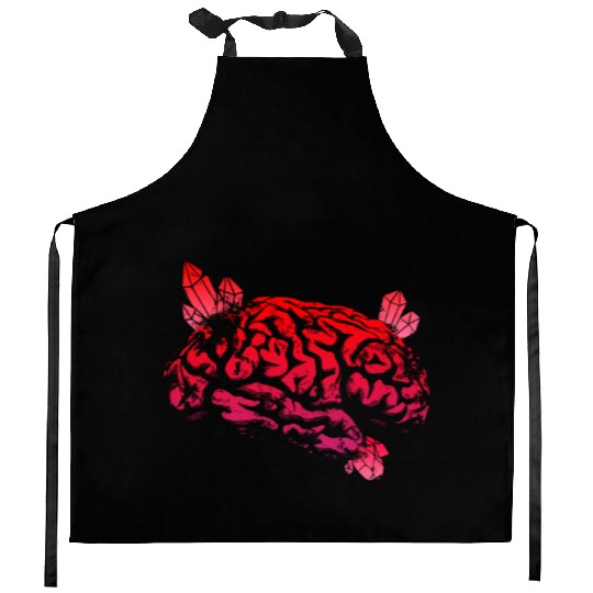 Brain with Crystal - Red Kitchen Aprons