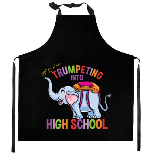 Elephant Trumpeting Into High School Kitchen Aprons