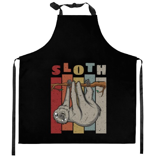 Sloth Retro Kitchen Aprons