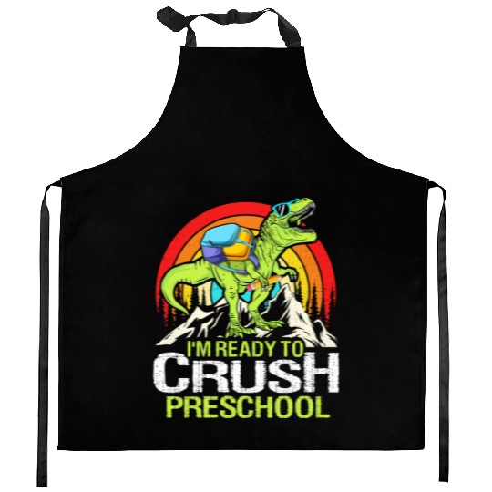 Ready To Crush Preschool Back To School Dinosaur Kitchen Aprons