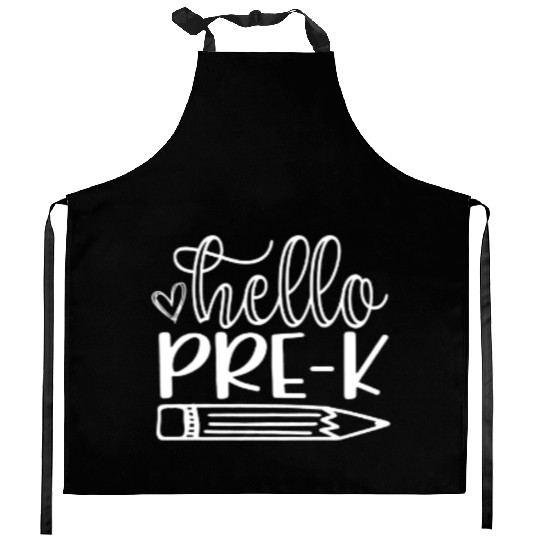 Hello Pre-k Back to School Student Teacher Funny Kitchen Aprons