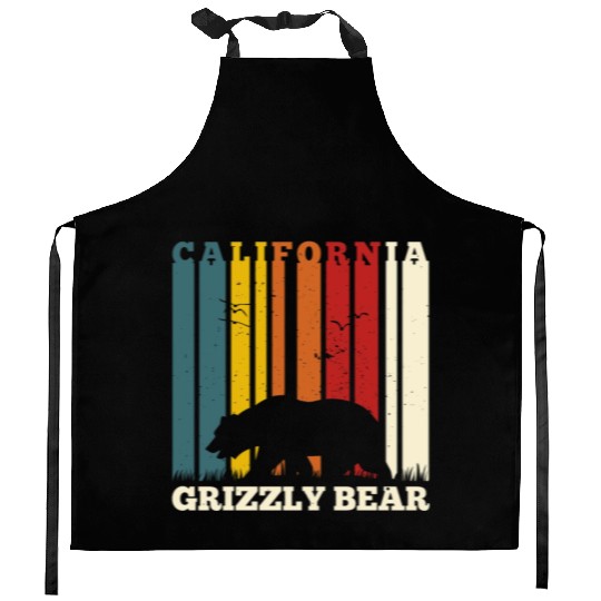 California Bear Retro Kitchen Aprons