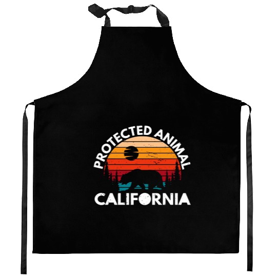 California Bear Retro Kitchen Aprons