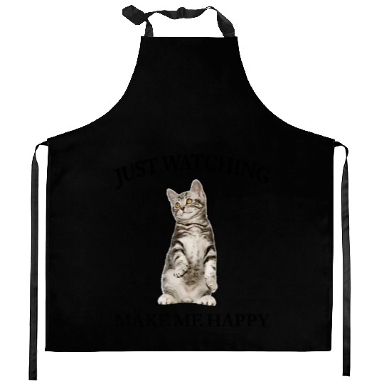 cat lovers make me happy Kitchen Aprons