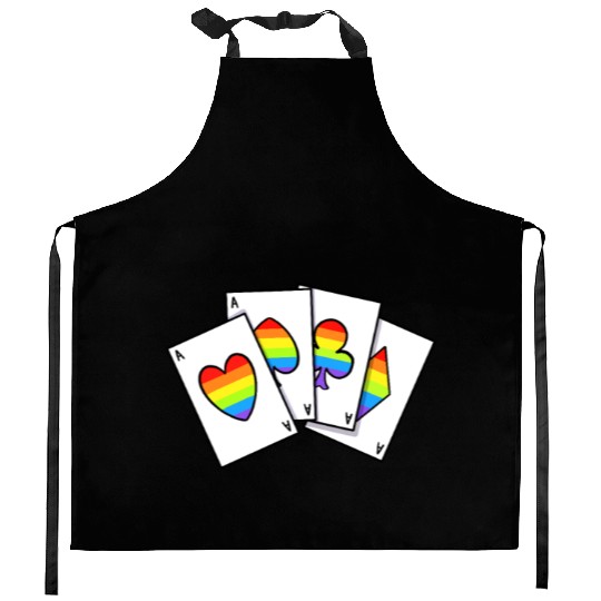 Poker Cards LGBTQ Gay Pride Rainbow Flag LGBT Kitchen Aprons