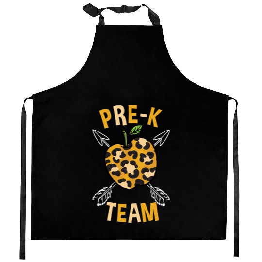 Pre-K Back To School Team Leopard Print Kitchen Aprons