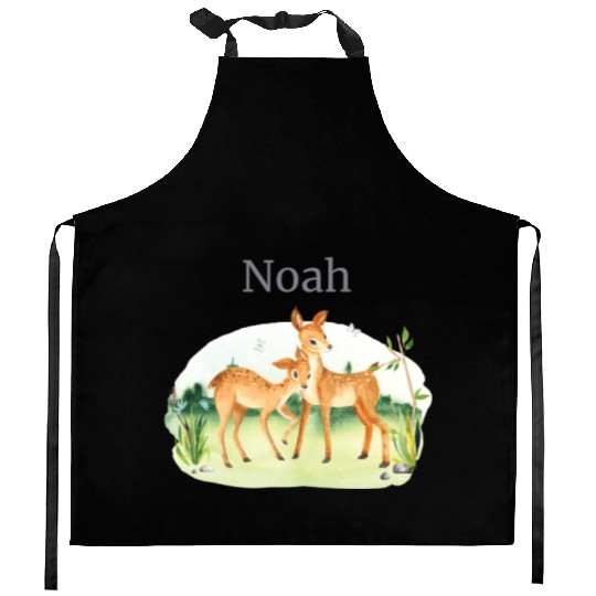 Waldtier Reh Flowers Name Noah Kitchen Aprons