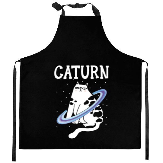 Caturn Cat Owner Saturn Astronomer Astronomy Kitchen Aprons