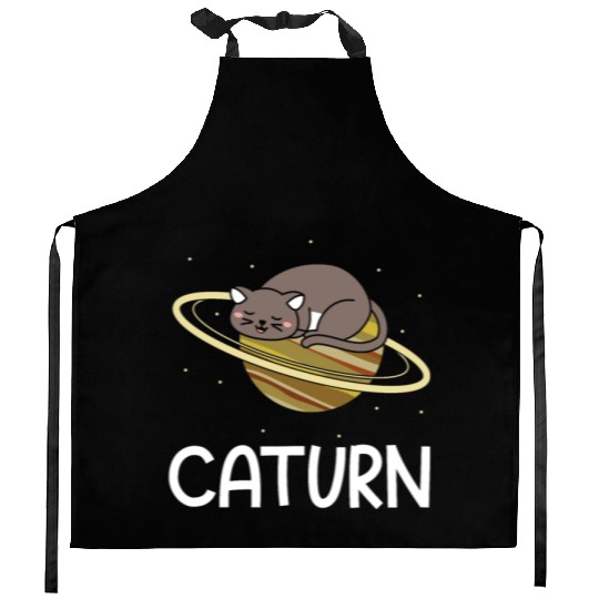 Caturn Cat Owner Saturn Astronomer Astronomy Kitchen Aprons
