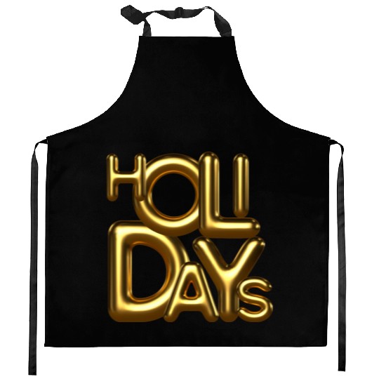 Holidays gold Kitchen Aprons