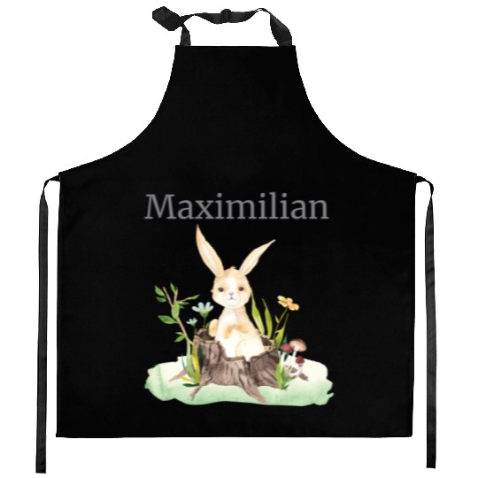 Waldtier Reh Hase Hedgehog Flowers Name Maximilian Kitchen Aprons