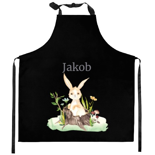 Waldtier Reh Hase Hedgehog Flowers Name Jakob Kitchen Aprons