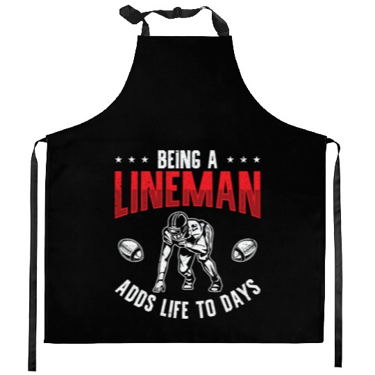 Football Lineman Life Football Player Sports Kitchen Aprons