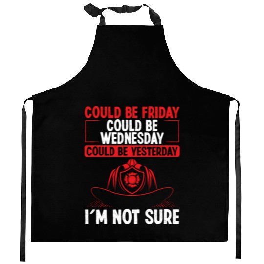 Night Shift Firefighter Volunteer Fire Mask Hose Kitchen Aprons