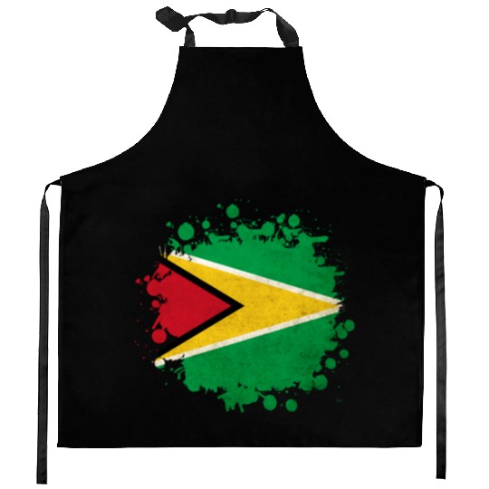 Guyana flag blob Kitchen Aprons