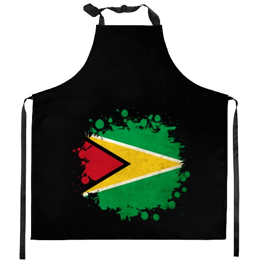 Guyana flag blob Kitchen Aprons