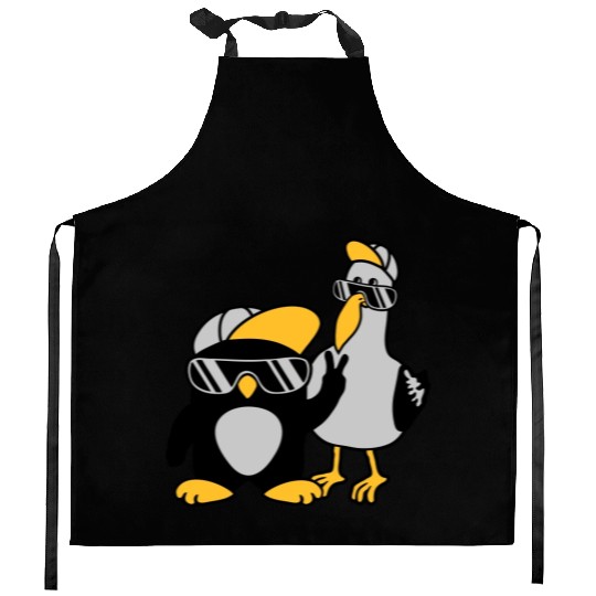 Seagull penguin 2 friends Kitchen Aprons