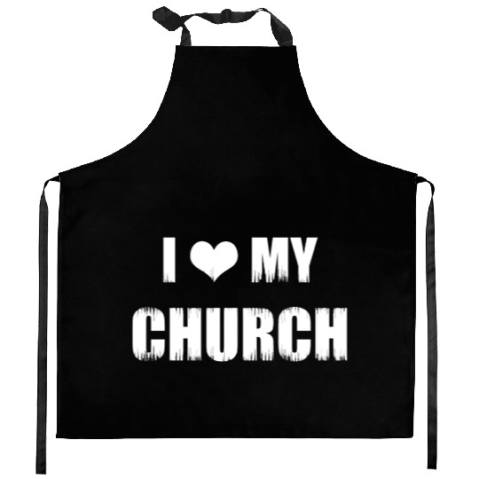 Christianity Gifts I Love My Church Christian Kitchen Aprons