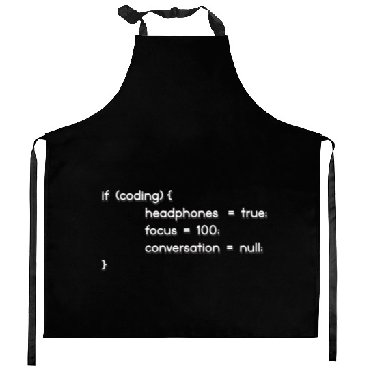 Coding Headphones, Coder, Programmer Kitchen Aprons